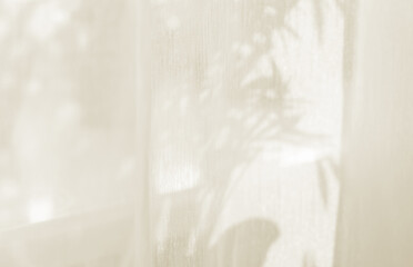 Sunlight on curtain, blurred shadow tulle background, sheer curtains, silk veil fabric