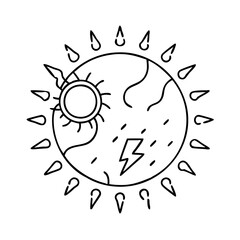 solar flare icon, solar flare line art - simple line art of solar flare, perfect for solar flare logos and icons