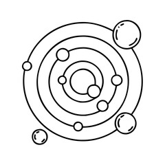 solar system layout icon, solar system layout line art - simple line art of solar system layout, perfect for solar system layout logos and icons © Sayem