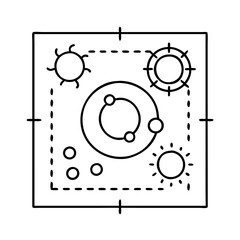 Obraz premium solar system layout icon, solar system layout line art - simple line art of solar system layout, perfect for solar system layout logos and icons