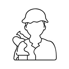 soldier s silhouette icon, soldier s silhouette line art - simple line art of soldier s silhouette, perfect for soldier s silhouette logos and icons