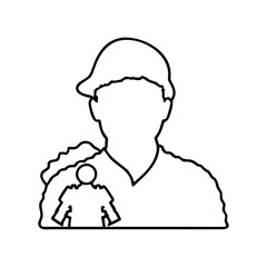 soldier s silhouette icon, soldier s silhouette line art - simple line art of soldier s silhouette, perfect for soldier s silhouette logos and icons