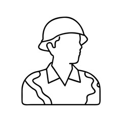 soldier s silhouette icon, soldier s silhouette line art - simple line art of soldier s silhouette, perfect for soldier s silhouette logos and icons