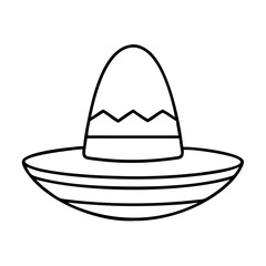 sombrero icon, sombrero line art - simple line art of sombrero, perfect for sombrero logos and icons
