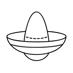 sombrero icon, sombrero line art - simple line art of sombrero, perfect for sombrero logos and icons