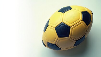 Fototapeta premium Overhead shot of football on plain white backdrop , tackle, clean