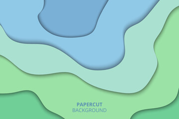Minimal abstract papercut vector background with smooth layers