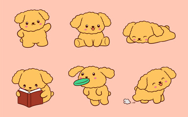 Illustration of a happy poodle Cute and adorable