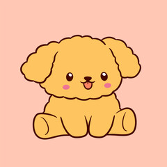 Illustration of a happy poodle Cute and adorable