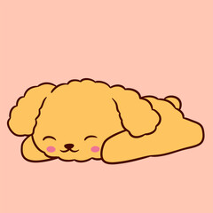 Illustration of a happy poodle Cute and adorable