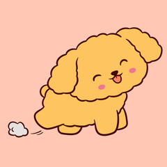 Illustration of a happy poodle Cute and adorable