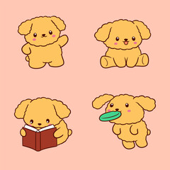 Illustration of a happy poodle Cute and adorable