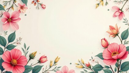 Fototapeta premium Subtle repeating floral motif on a plain background , peaceful, design, minimalist