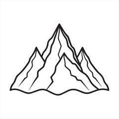 Mountain Shape Silhouette | Hills Vector Graphic Isolated on White