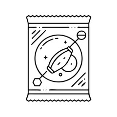 space food packet icon, space food packet line art - simple line art of space food packet, perfect for space food packet logos and icons