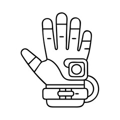 space glove icon, space glove line art - simple line art of space glove, perfect for space glove logos and icons