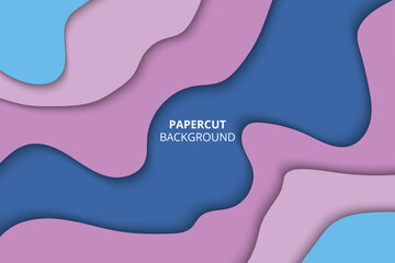 Minimal abstract papercut vector background with smooth layers