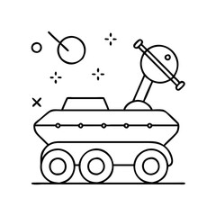 space rover icon, space rover line art - simple line art of space rover, perfect for space rover logos and icons
