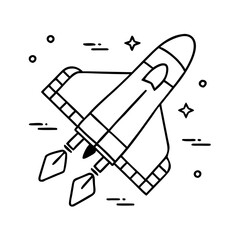 space shuttle icon, space shuttle line art - simple line art of space shuttle, perfect for space shuttle logos and icons