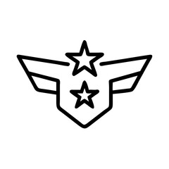 Air Force Badge with Three Stars Icon Design