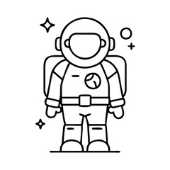 spacesuit icon, spacesuit line art - simple line art of spacesuit, perfect for spacesuit logos and icons