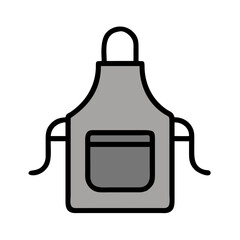 Apron with Neck Strap and Ties Icon Design