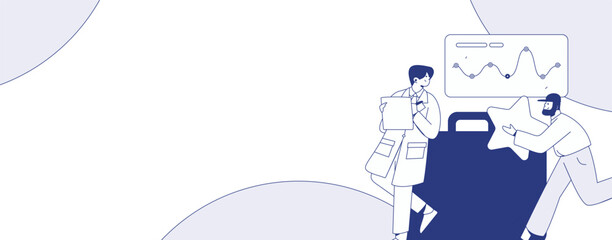 Medical characters fighting the epidemic flat vector concept operation hand drawn illustration
