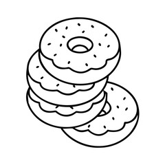 stack of doughnuts icon, stack of doughnuts line art - simple line art of stack of doughnuts, perfect for stack of doughnuts logos and icons