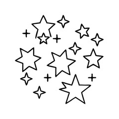 star cluster icon, star cluster line art - simple line art of star cluster, perfect for star cluster logos and icons