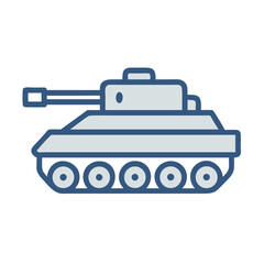 Armored Tank with Tracks Icon Design