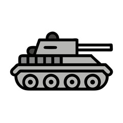 Armored Tank with Turret Icon Design