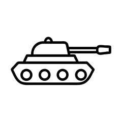 Armored Tank with Turret Icon Design