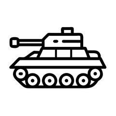 Armored Tank with Turret Icon Design