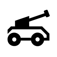 Artillery Cannon on Wheels Icon Design