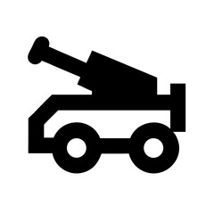 Artillery Cannon on Wheels Icon Design
