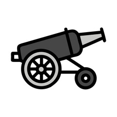 Artillery Cannon on Wheels Icon Design
