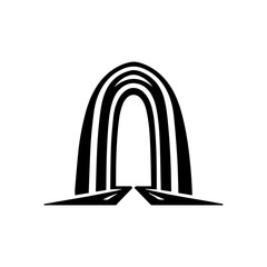 Fototapeta premium Gateway Arch icon with transparent background