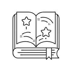 storybook icon, storybook line art - simple line art of storybook, perfect for storybook logos and icons