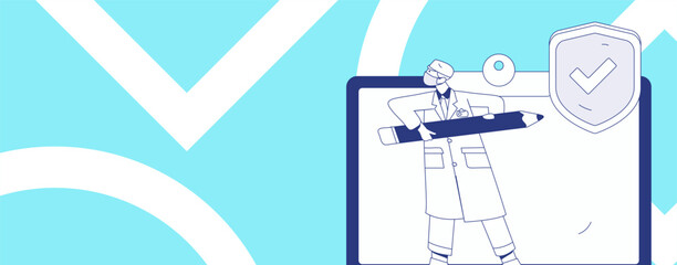 Medical characters fighting the epidemic flat vector concept operation hand drawn illustration
