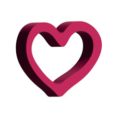 3d heart clipart Single element for design