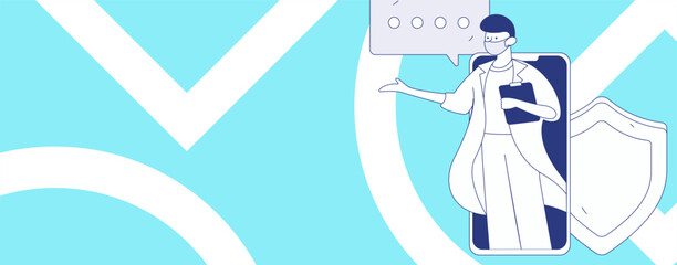 Medical characters fighting the epidemic flat vector concept operation hand drawn illustration
