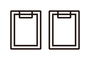 紙がはさまれたクリップボードのアイコン