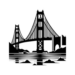 Golden Gate Bridge icon with transparent background