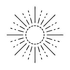 Obraz premium sun rays icon, sun rays line art - simple line art of sun rays, perfect for sun rays logos and icons