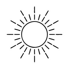 sun with rays icon, sun with rays line art - simple line art of sun with rays, perfect for sun with rays logos and icons