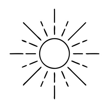 sun rays icon, sun rays line art - simple line art of sun rays, perfect for sun rays logos and icons