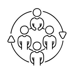 support group circle icon, support group circle line art - simple line art of support group circle, perfect for support group circle logos and icons