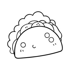 tacos icon, tacos line art - simple line art of tacos, perfect for tacos logos and icons