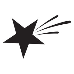 Obraz premium Shooting Star Silhouette Vector – Simple Black Comet Icon with Trail