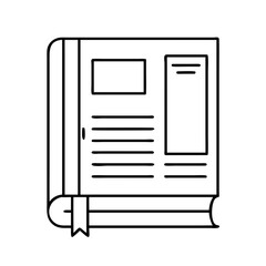 textbook icon, textbook line art - simple line art of textbook, perfect for textbook logos and icons